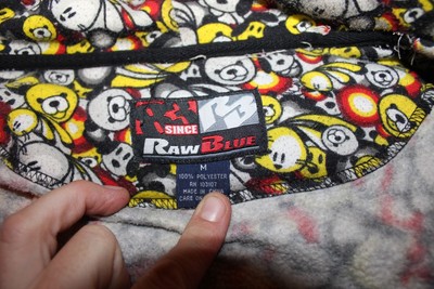 Raw Blue Hoodie Skater Grunge Sweatshirt Jacket Anime Bears Dogs Medium  Bunny | eBay