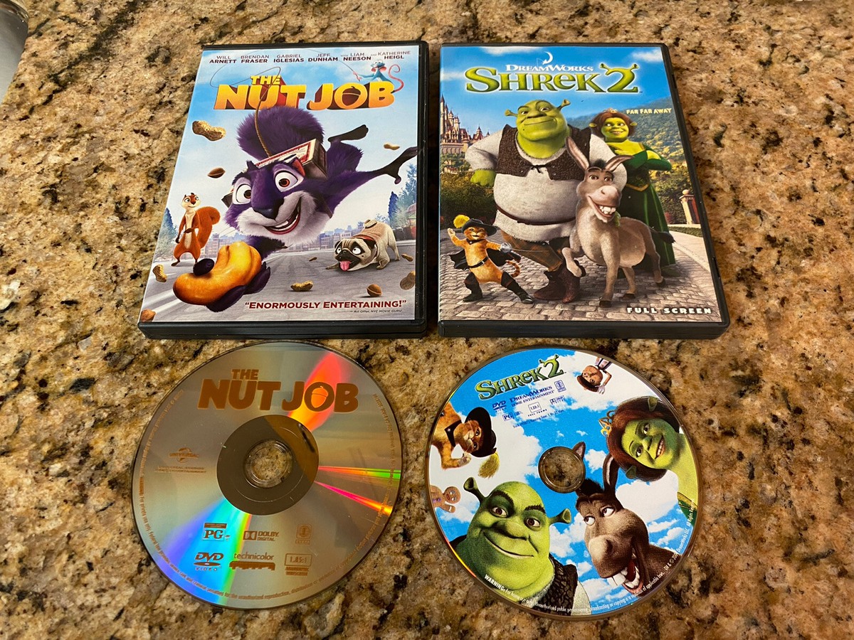 Family Movies 7 DVD Lot Nut Job Shrek 2 Jimmy Neutron Kung Fu