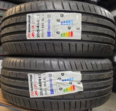 2X NEW NANKANG AS3 SPORT 205/40 ZR17 XL 84V CAR TYRES 205 40 17