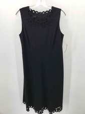 Pre-Owned Talbots Black Size 10P Shift Midi Sleeveless Dress