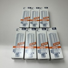 7 Lot Osram DULUX T/E 26W 26 Watt Compact Florescent Bulbs GX24q-3
