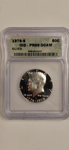 1976 S 50c JFK Kennedy Silver Half Dollar ICG PR69 DCAM