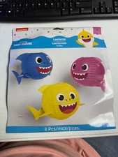Baby Shark Dance Pinkfong Kids Birthday Party Decoration 3 PCS Paper Lanterns