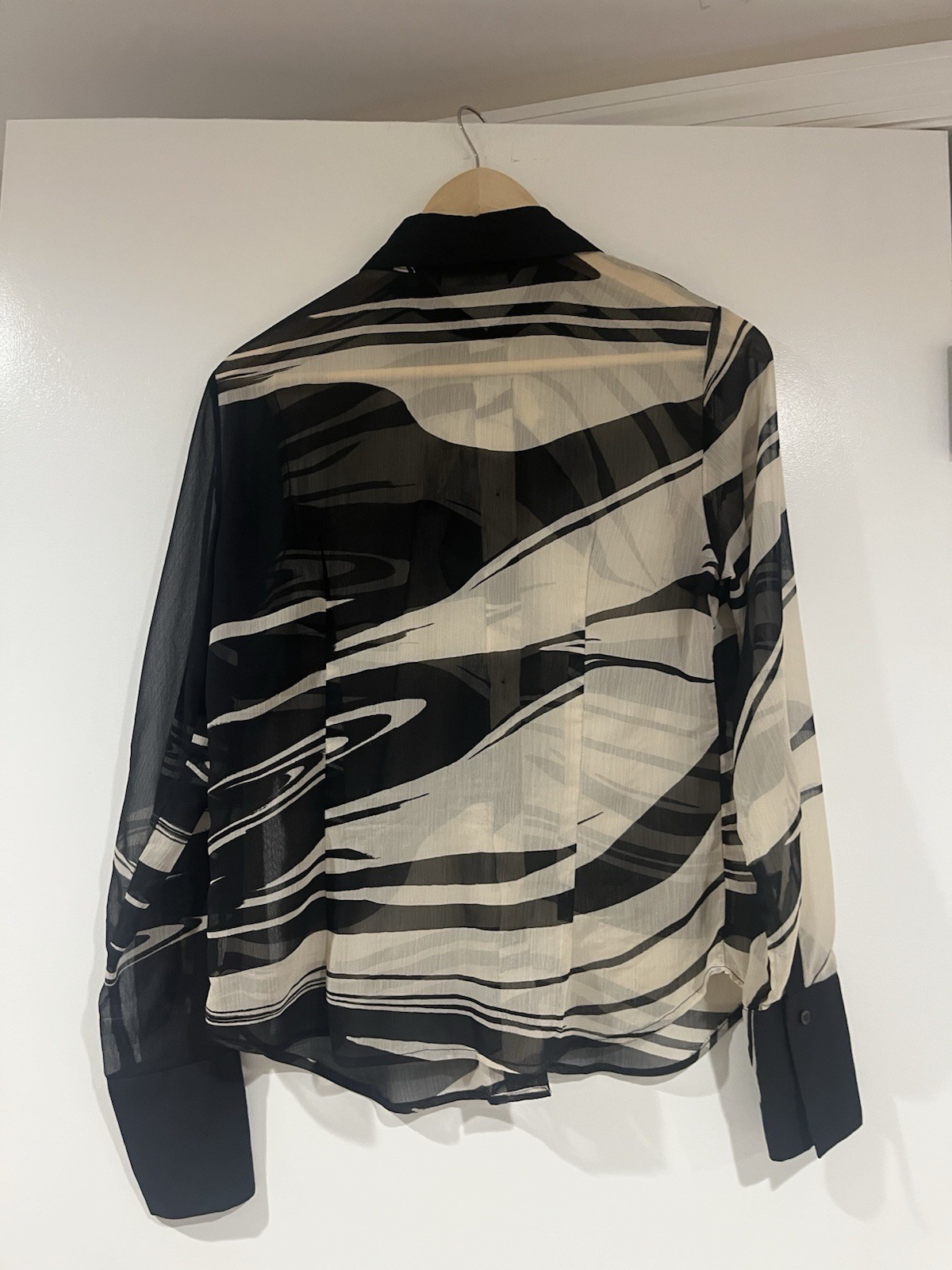 Jan Basic Blouse Top Long Sleeves Transparent Abs… - image 2