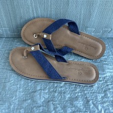 Tommy Bahama Sandals Speedwell Flip Flops Womens 10 Thong Navy Blue Strap Beach Tommy Bahama Sandals Speedwell Flip Flops Womens 10 Thong Navy Blue Strap Beach