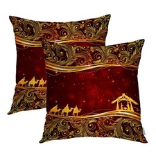 Batmerry Set of 2 Merry Christmas Decorative Pillow Covers 18x18 inch,Christmas