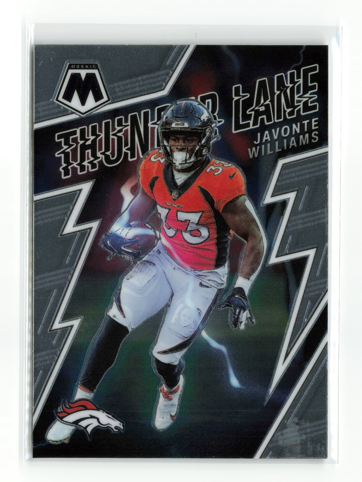 2022 PANINI MOSAIC THUNDER LANE JAVONTE WILLIAMS #TL-16 BRONCOS