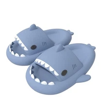 allgala Shark Slides – Cushioned Open Toe Slippers for Adults & Kids, Blue