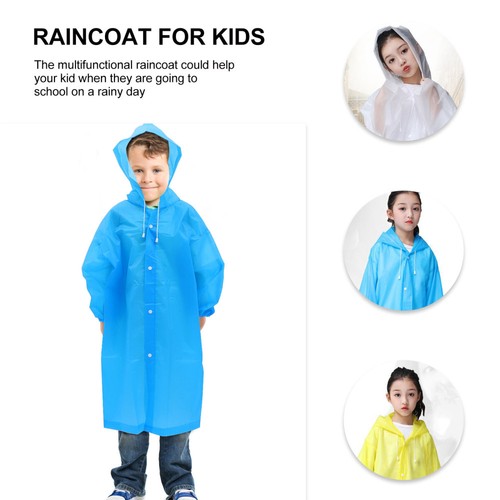 4 Pcs Children's EVA Raincoat Jacket Waterproof Kids Girls Toddler Raincoats - Picture 12 of 12