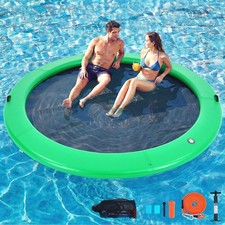12FT Sunchill Heavy-Duty Float Ring, Inflatable Pool, Hammock for Lake Green