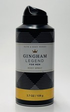 1 Bath  Body Works GINGHAM LEGEND Mens Deodorizing Body Spray Mist 3.7 oz 