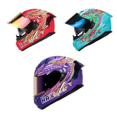 HAX Obsidian Pro Full Face Dual Visor Adult Motorcycle Helmet w/ Pinlock Ready