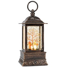 Fall Snow Globe Decorations, Glitter Gnome Lantern with 6H Timer, USB/Battery...