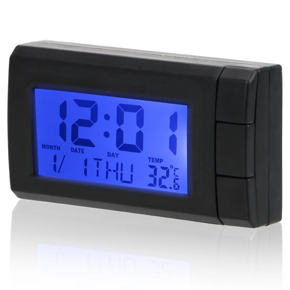 Electronic Display Digital Clock 1 Pcs Auto Thermometer Car LCD - Image 2 of 4