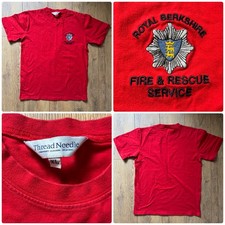 Royal Berkshire Fire & Rescue Service Embroidered Red XL T-Shirt Thread Needle