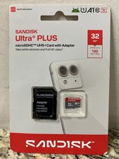 SanDisk Ultra PLUS microSDHC UHS-I 32GB Card, A1 V10 U1, Adapter, Waterproof