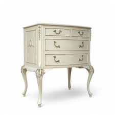 Vintage Cream French Louis XV Style Small Chest Of Drawers
