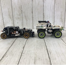 LEGO TECHNIC 42046 7 42047 Getaway Driver & Police Interceptor 100% Complete