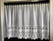 White Lace Valance Curtain 28"L x 60"W Polyester