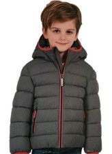 Gerry Youth Bubble Puffer Jacket Hooded Lined Boys Size: 3T Pockets Grey/Red NWT