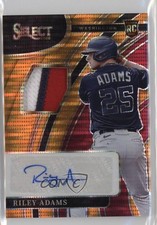 2022 Panini Select Rookie Jersey Orange Pulsar Prizm 14/20 Riley Adams Auto 12ty