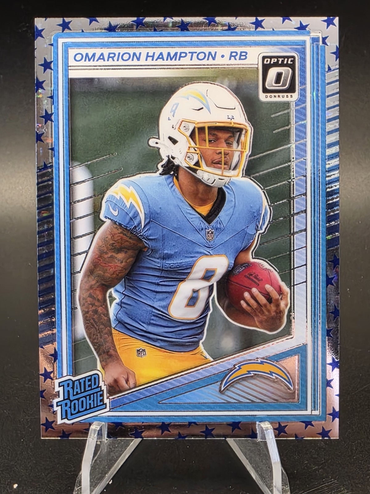 2025 Donruss Optic #212 Omarion Hampton Stars SP (RC)