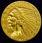 1910 $2.5 Gold Indian Head Quarter Eagle Head ~ ALMOST UNCIRCULATED