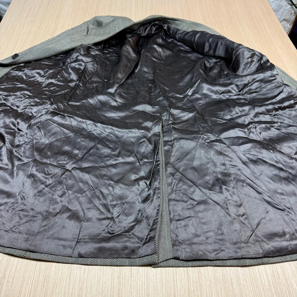 Abrigo de Colección Montgomery Ward Lana Espiga Abrigo Coche Top 42 Blanco y Negro Foto 3 de 4