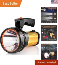 Multi-Functional 10000 Lumens Rechargeable Flashlight for Camps & Emergencies