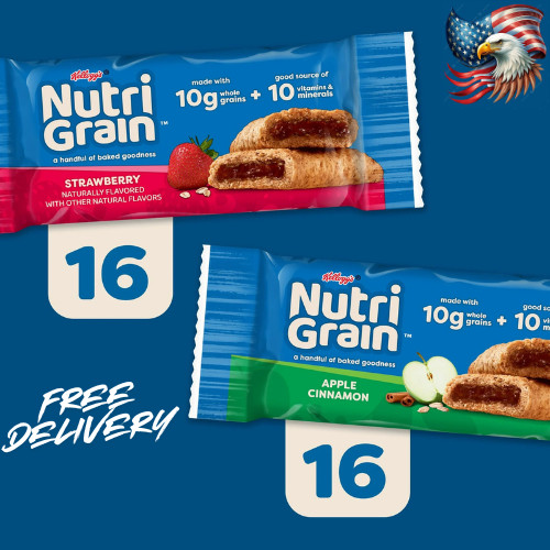 Kellogg's Nutri-Grain Variety Pack Chewy Breakfast Bars 32 Count 41.6 oz