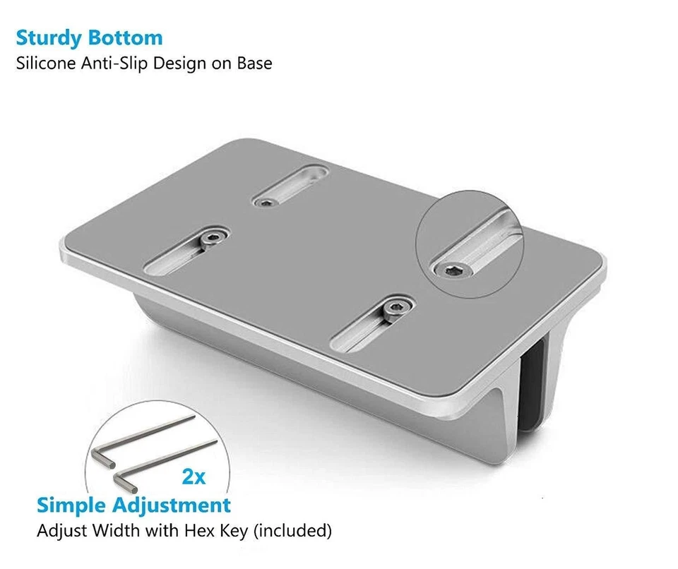 Vertical Laptop Stand [Adjustable] Desktop Aluminum Compact Fit All Sizes Silver - Image 4 of 4