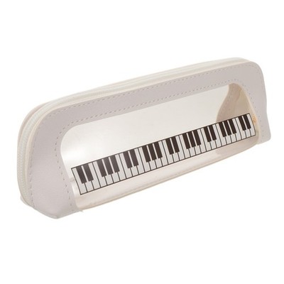 Transparent Stitching Pencil Case Piano Keys Simple Music Bag Musical Holder