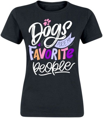 Tierisch T-Shirt Damen Dogs Are My Favorite People schwarz