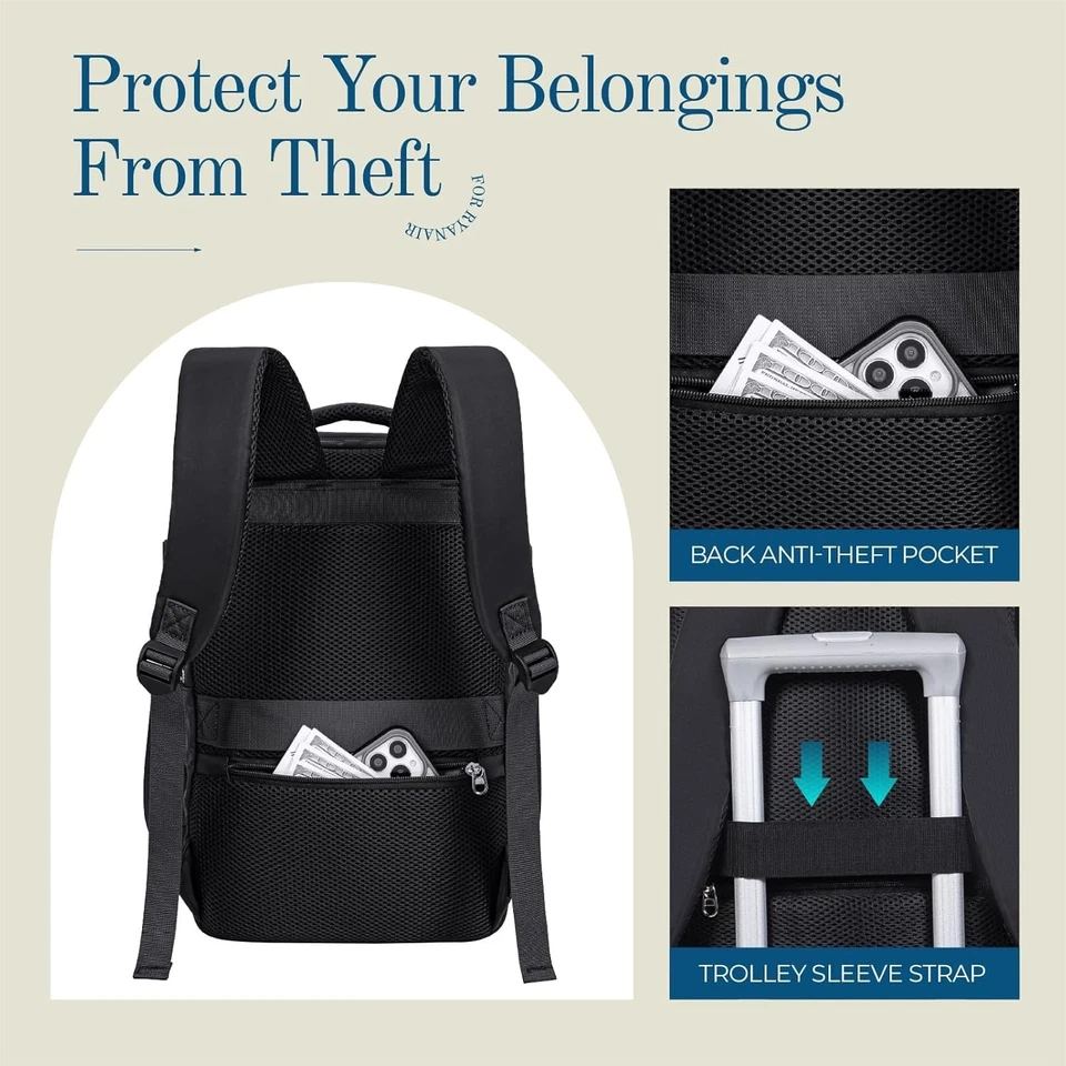 Zaino per Ryanair 40x20x25 Zaino da Viaggio Aereo Bagaglio a Mano Borsa da Cabin - Immagine 4 di 4