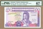 GIBRALTAR: 50 Pounds Banknote,(UNC SUPERB GEM PMG67),P-24,27.11.1986,No Reserve!