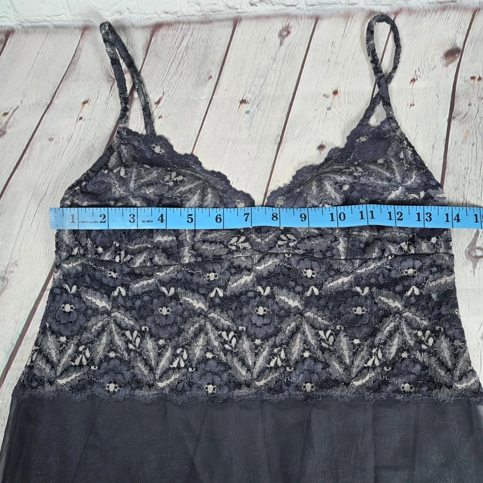 Vestido camisola Intimissimi para mujer gris negro de encaje transparente Babydoll quimise Foto 4 de 4