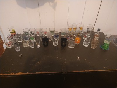 Misc Shot Glasses Lot of 36 - Includes a couple double shot glasses
