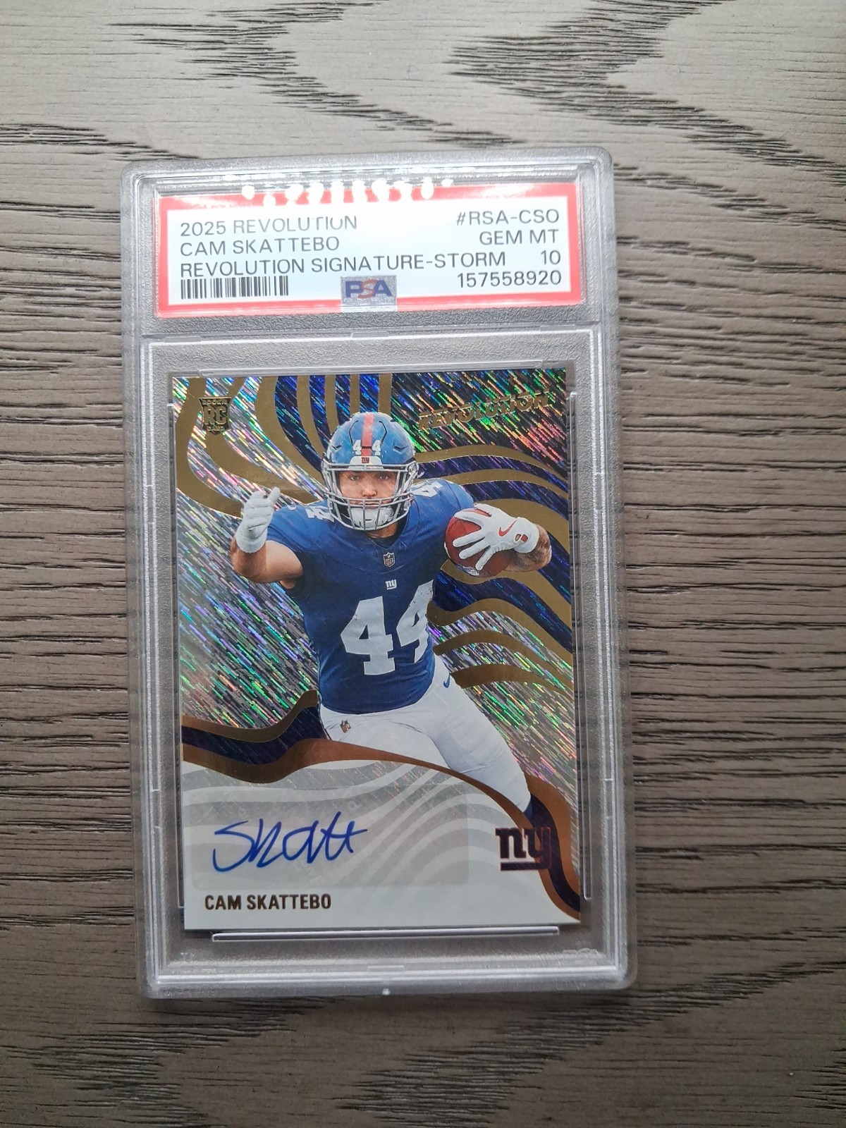 Cam Skattebo Panini Revolution Signatures #RSACSO Storm