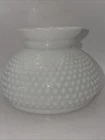 Lamp Shade White Milk Glass Smooth Top Hobnail Hurricane 6.75" Fitter Vintage