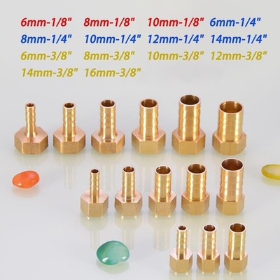 1/8''1/4''3/8'' Messing Innengewinde Schlauchtülle,Druckluft Wasser Fitting Adapter