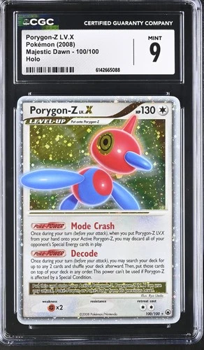 CGC 9 MINT Porygon-Z LV.X 100/100 Majestic Dawn Holo Pokemon Card