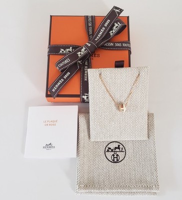 HERMES HERMÈS MINI POP H NECKLACE - SYSTEME - ROSE GOLD PLATED - BRAND NEW