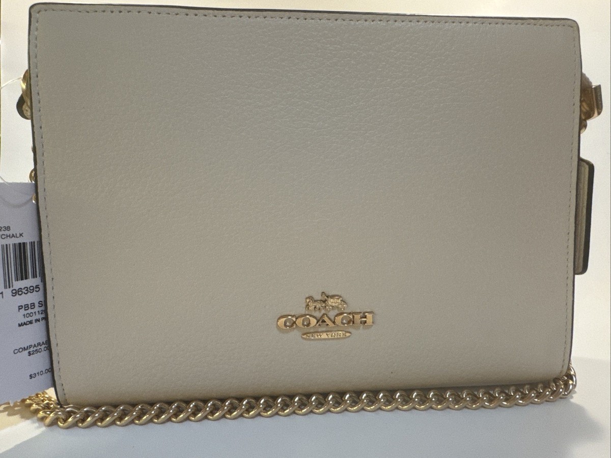 Coach CR238 Pebbled Leather Slim Crossbody Handbag Clutch
