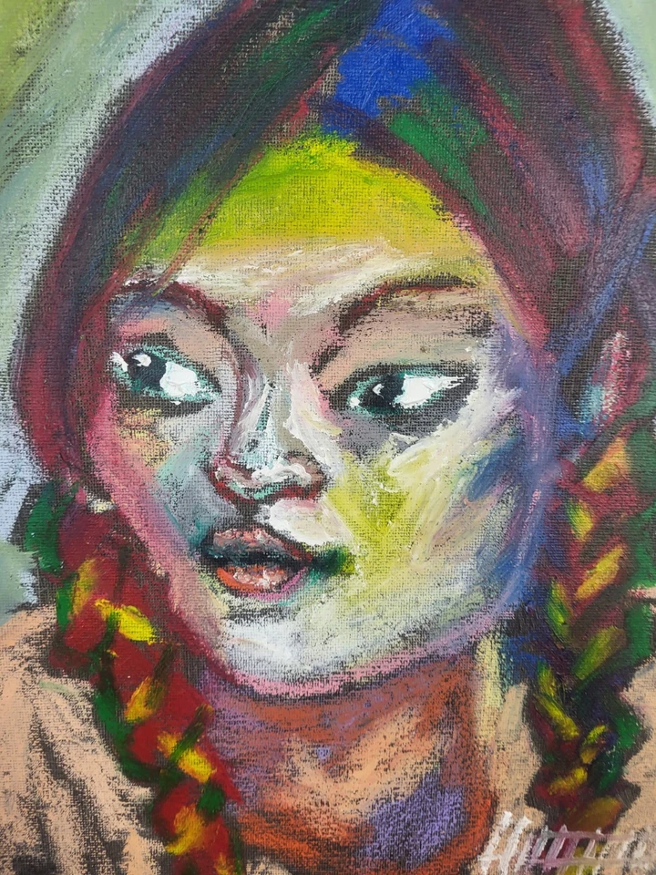 Ölbild Abstrakt Modern Art Alexander Diener Kunst Unikat Wandbild Gesicht Bunt - Bild 2 von 4