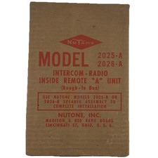 NuTone Rough in box 2025-A 2026-A Intercom Radio Inside Remota "A" unit Sealed