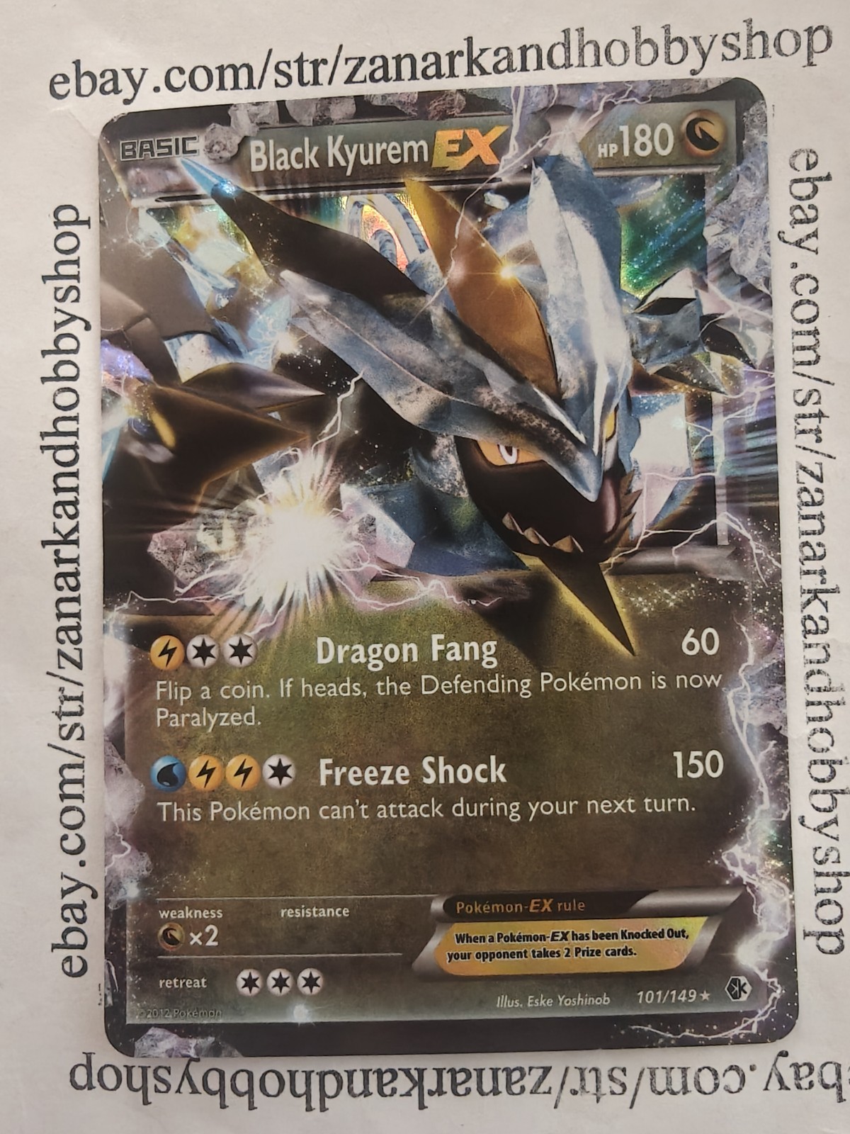 Pokemon Black Kyurem EX 101/149 Boundaries Crossed LP