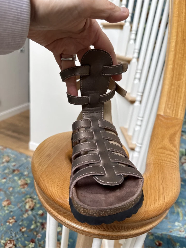 Betula by Birkenstock 凉鞋女式 7 青铜棕色角斗士绑带踝小腿 — 第 4/4 张图片