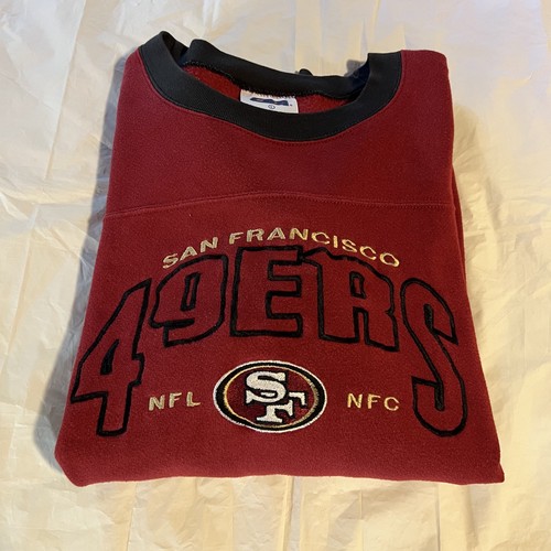 Vintage San Francisco 49ers Sweatshirt Crewneck Mens L 90s Embroidered NFL Red - Picture 2 of 5