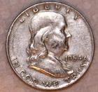 1954-D Franklin Half Dollar - 90% Silver - Circulated - VF/XF - #2291EB