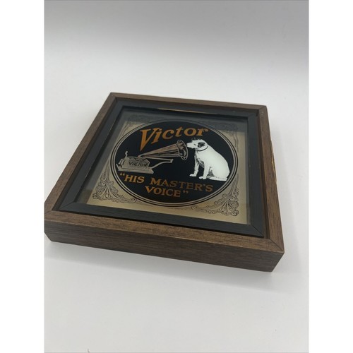 RCA VINTAGE VICTOR “HIS MASTERS VOICE" DOG & VICTROLA ADVERTISING GLASS RARE!! - Picture 9 of 14